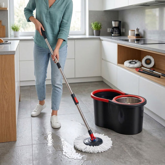 Mop Giratório Profissional 360° com Centrífuga - Mop Fácil