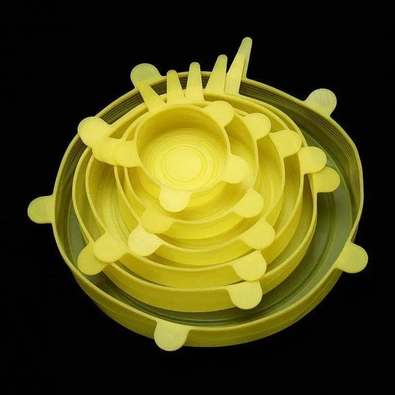 Jogo de Tampas de Vedação Silicone 0 Mop Fácil yellow 6Pcs 