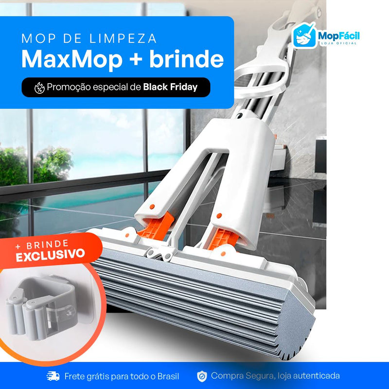 MaxMop©: Limpeza Fácil e Rápida! (Com Balde Incluso) Mop Fácil 