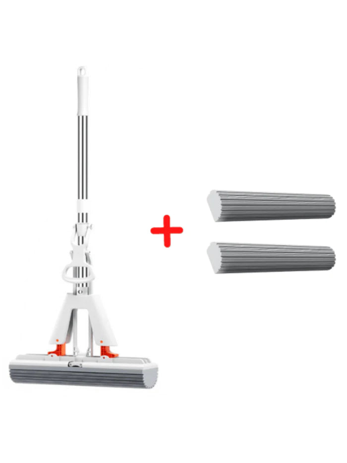 MaxMop©: Limpeza Fácil e Rápida! (Com Balde Incluso) Mop Fácil Mop + 2 Panos Absorventes 