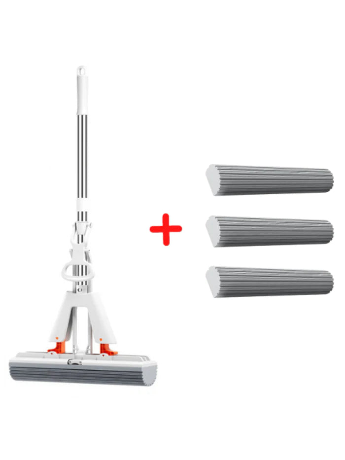 MaxMop©: Limpeza Fácil e Rápida! (Com Balde Incluso) Mop Fácil Mop + 3 Panos Absorventes 